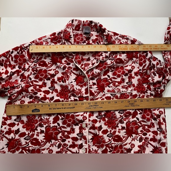 LANDS’ END Flannel pajamas top floral print 100% cotton women’s size XL( 18-20) - Picture 6 of 12